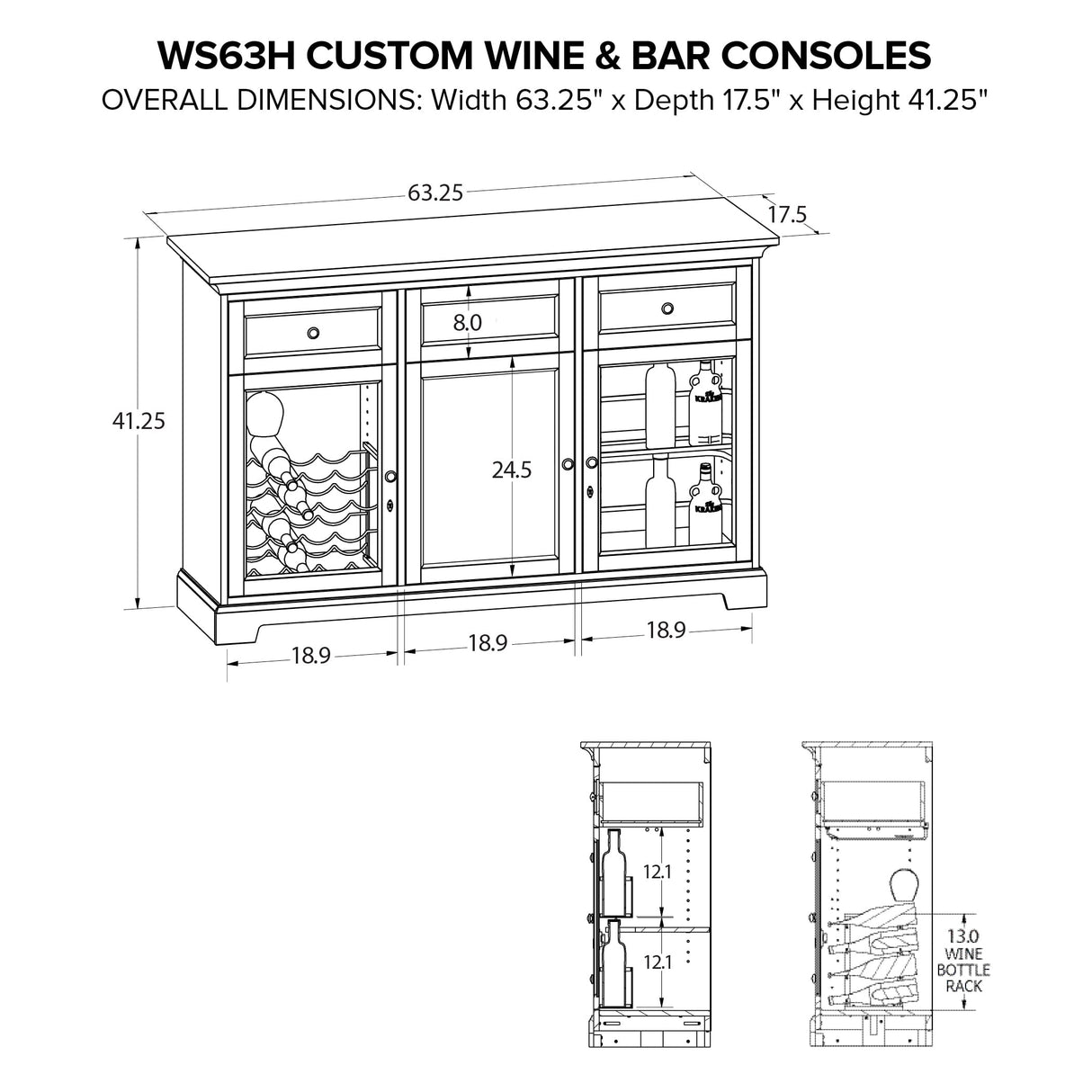 Howard Miller Custom Wine/Spirits Console WS63H