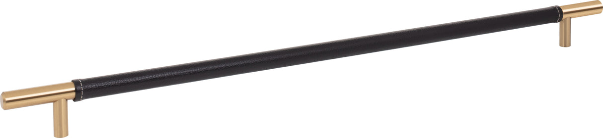 Atlas Homewares Zanzibar Black Appliance Pull 17 Inch (c-c) Leather Warm Brass