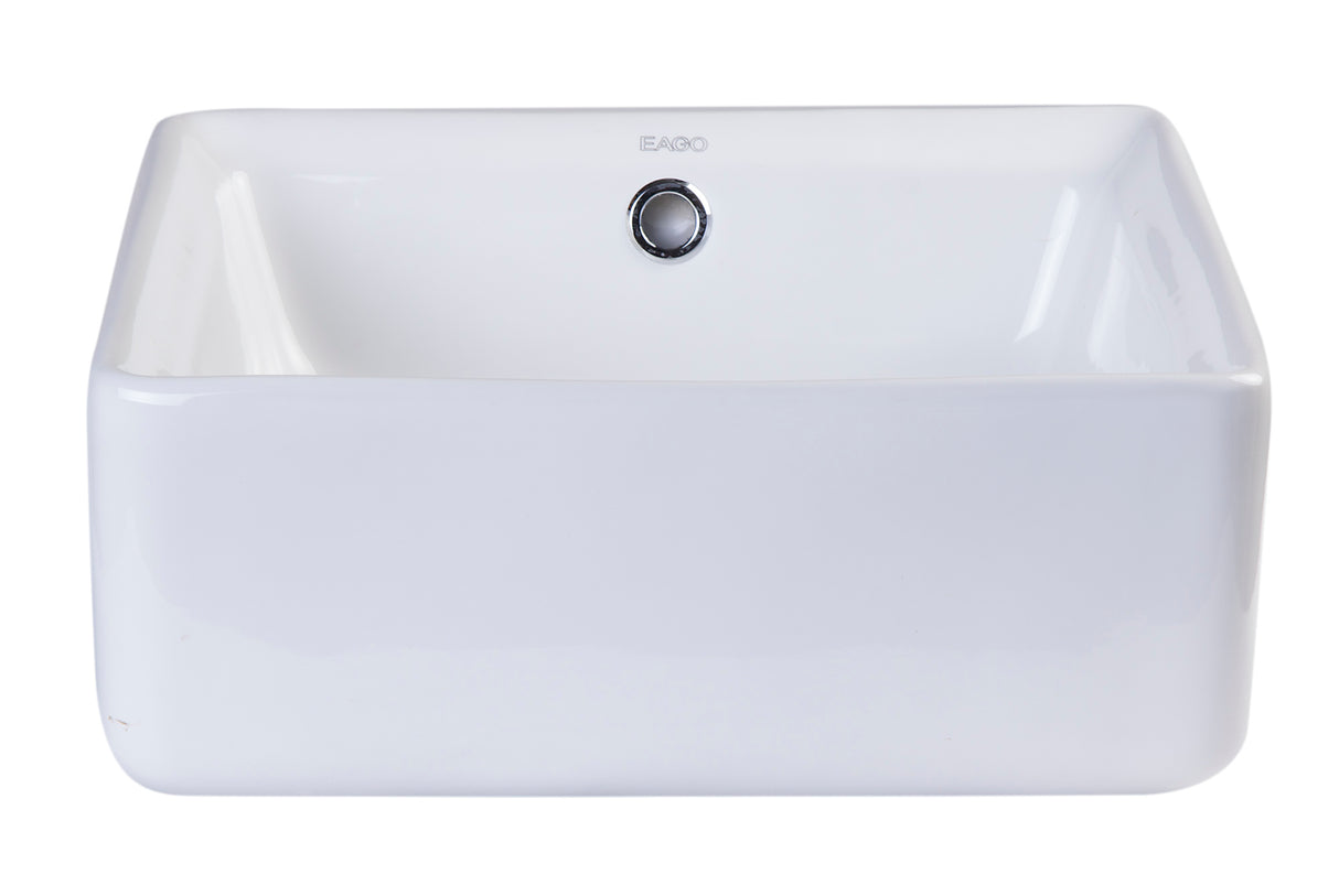 EAGO BA130 15" SQUARE CERAMIC ABOVE MOUNT BATHROOM BASIN VESSEL SINK
