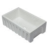 ALFI brand AB3018HS-W 30 inch White Reversible Smooth / Fluted Single Bowl Fireclay Farm Sink