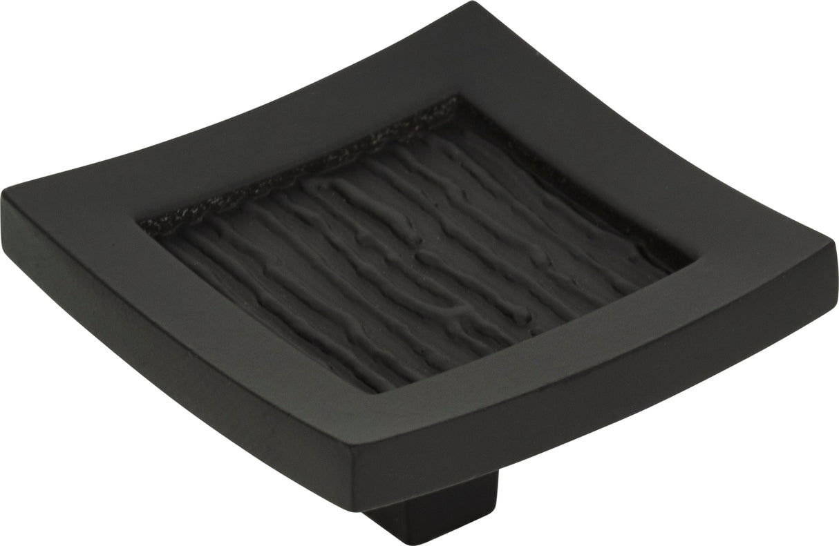 Atlas Homewares Primitive Square Knob 1 1/2 Inch Matte Black