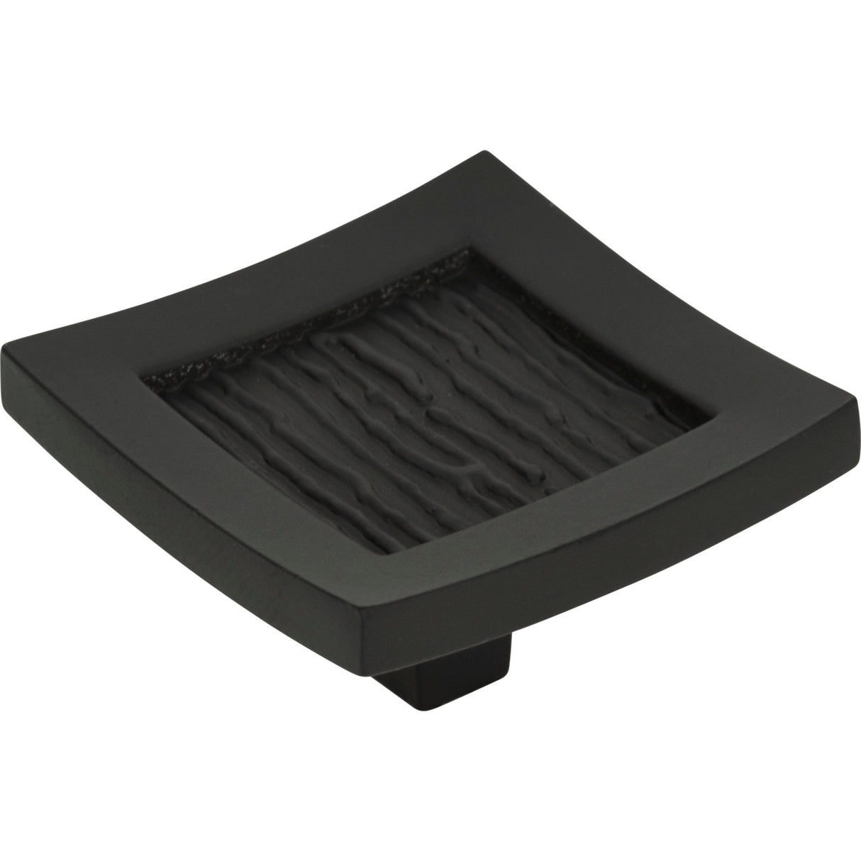 Atlas Homewares Primitive Square Knob 1 1/2 Inch Matte Black