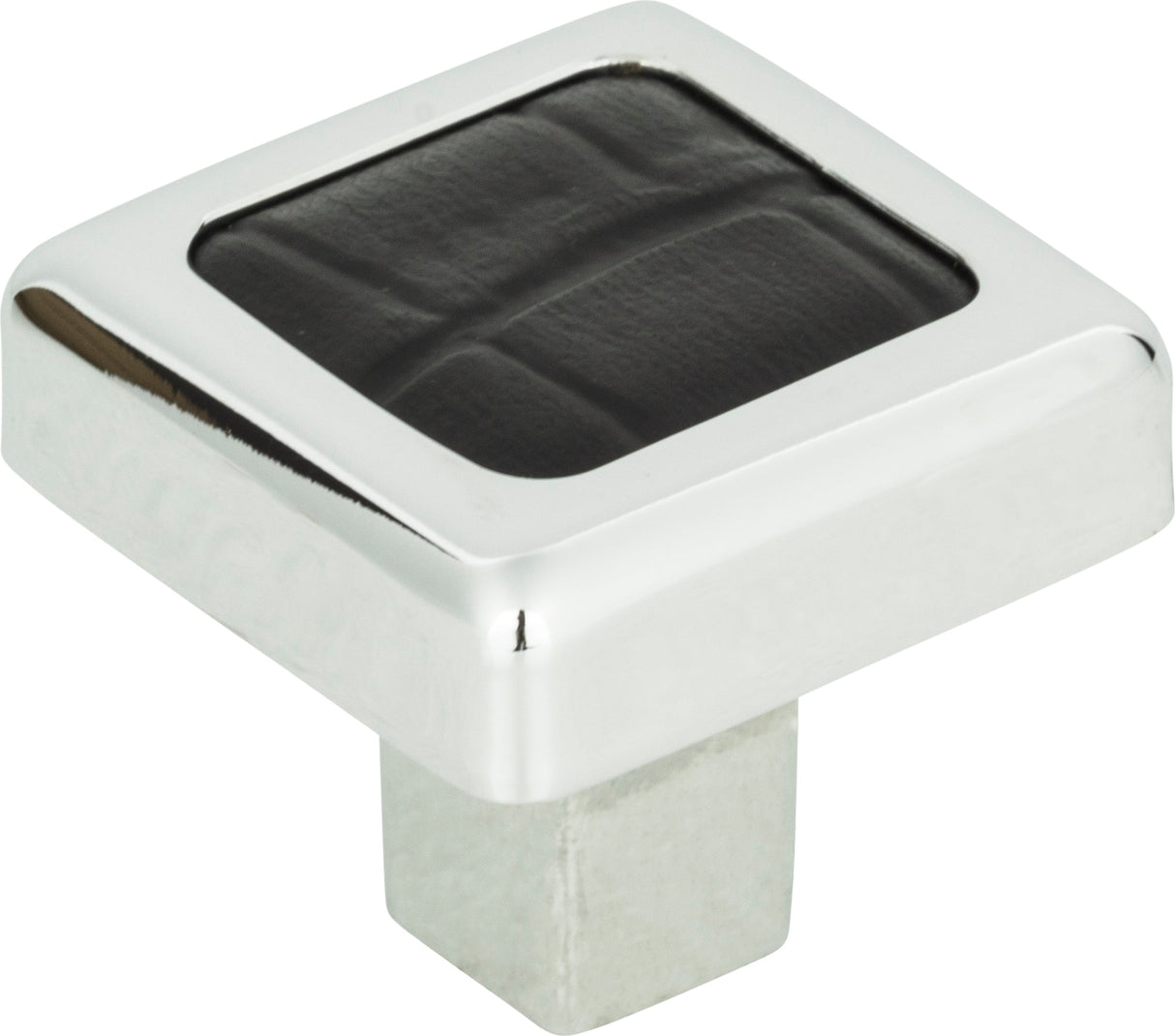 Atlas Homewares Paradigm Square Knob 1 1/4 Inch CH & Black Croc Leather