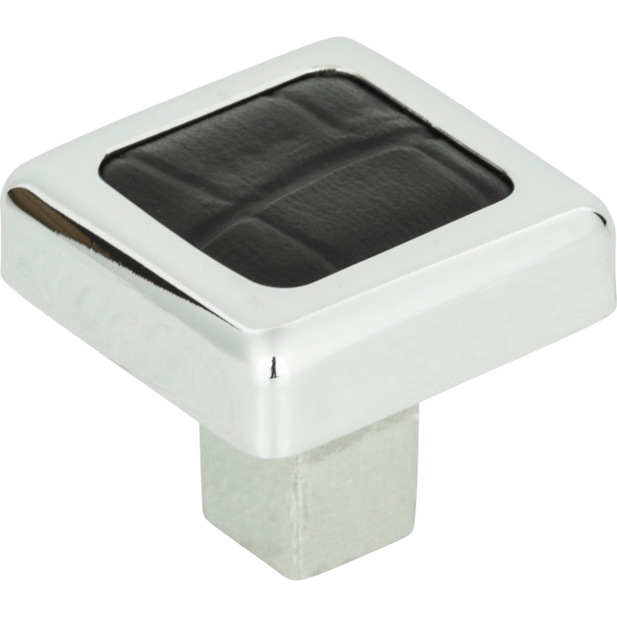 Atlas Homewares Paradigm Square Knob 1 1/4 Inch CH & Black Croc Leather