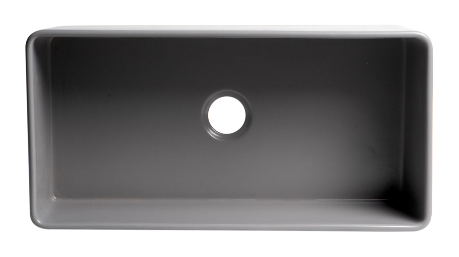 Gray Matte Smooth Apron 36" x 18" Single Bowl Fireclay Farm Sink