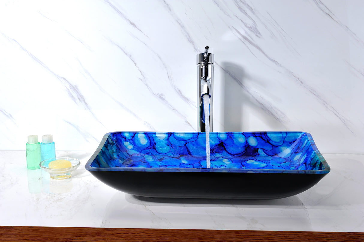 ANZZI LS-AZ8096 Avao Series Deco-Glass Vessel Sink in Lustrous Blue