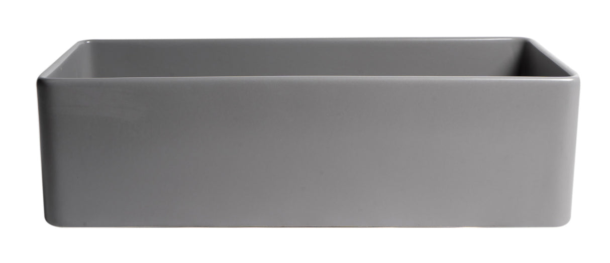 Gray Matte Smooth Apron 36" x 18" Single Bowl Fireclay Farm Sink