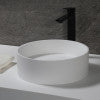 15" Round White Matte Solid Surface Resin Sink
