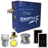 SteamSpa Royal 7.5 KW QuickStart Acu-Steam Bath Generator Package with Built-in Auto Drain in Polished Chrome RYT750CH-A