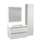 ANZZI VT-MRSCCT30-WH 30 in. W x 20 in. H x 18 in. D Bath Vanity Set in Rich White with Vanity Top in White with White Basin and Mirror