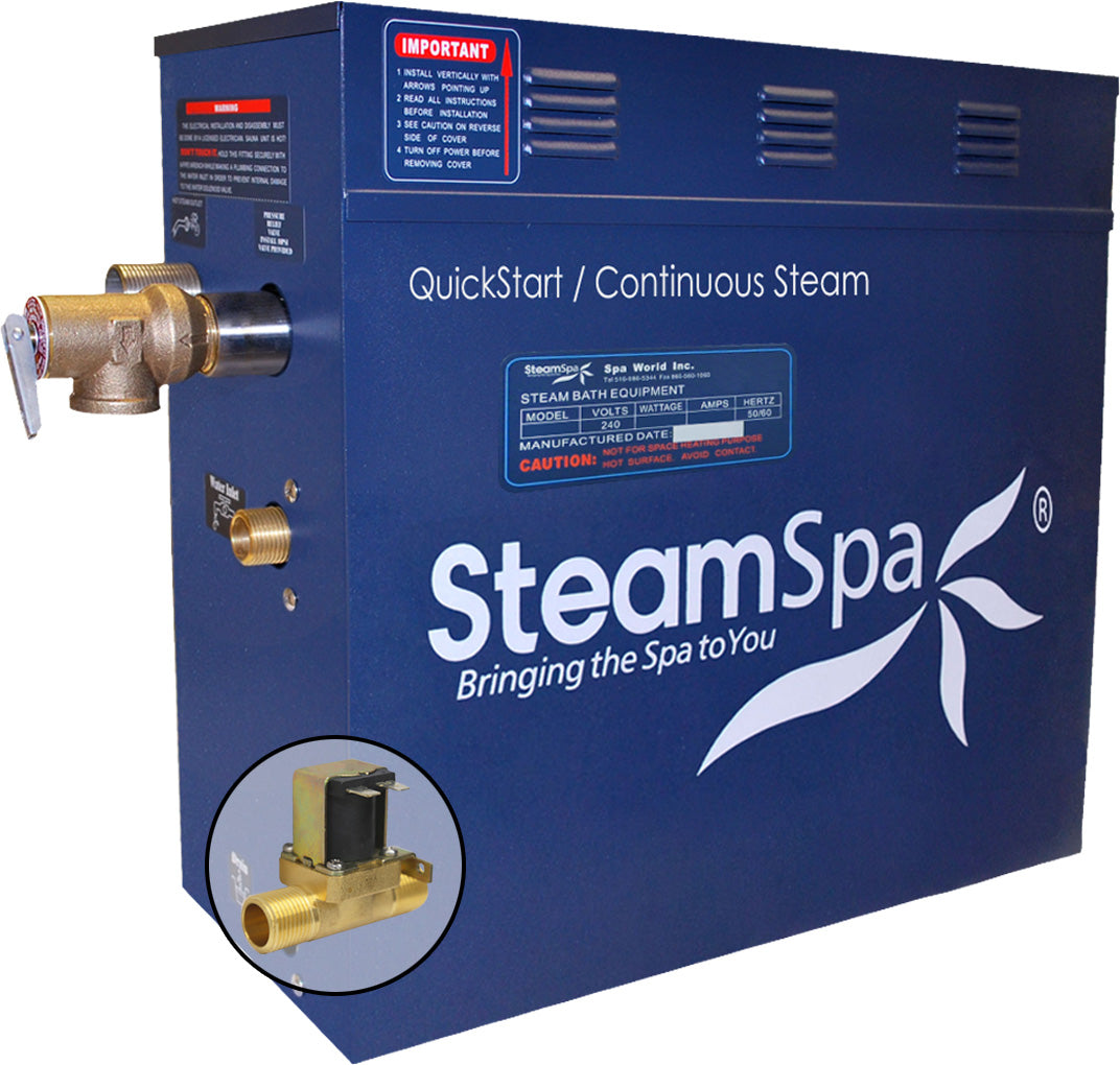 SteamSpa 9 KW QuickStart Acu-Steam Bath Generator with Built-in Auto Drain D-900-A