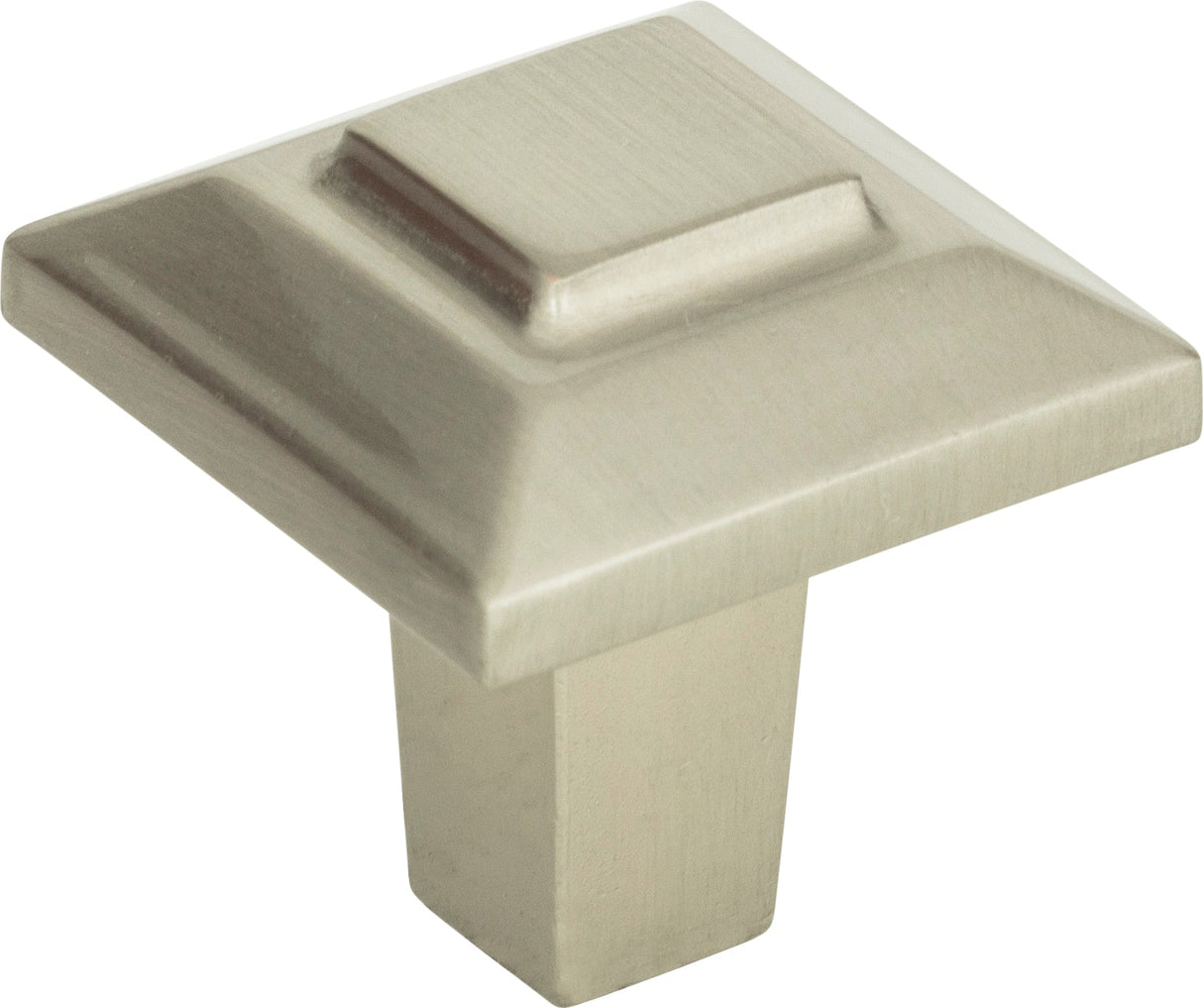 Atlas Homewares Trocadero Small Square Knob 1 Inch Brushed Nickel