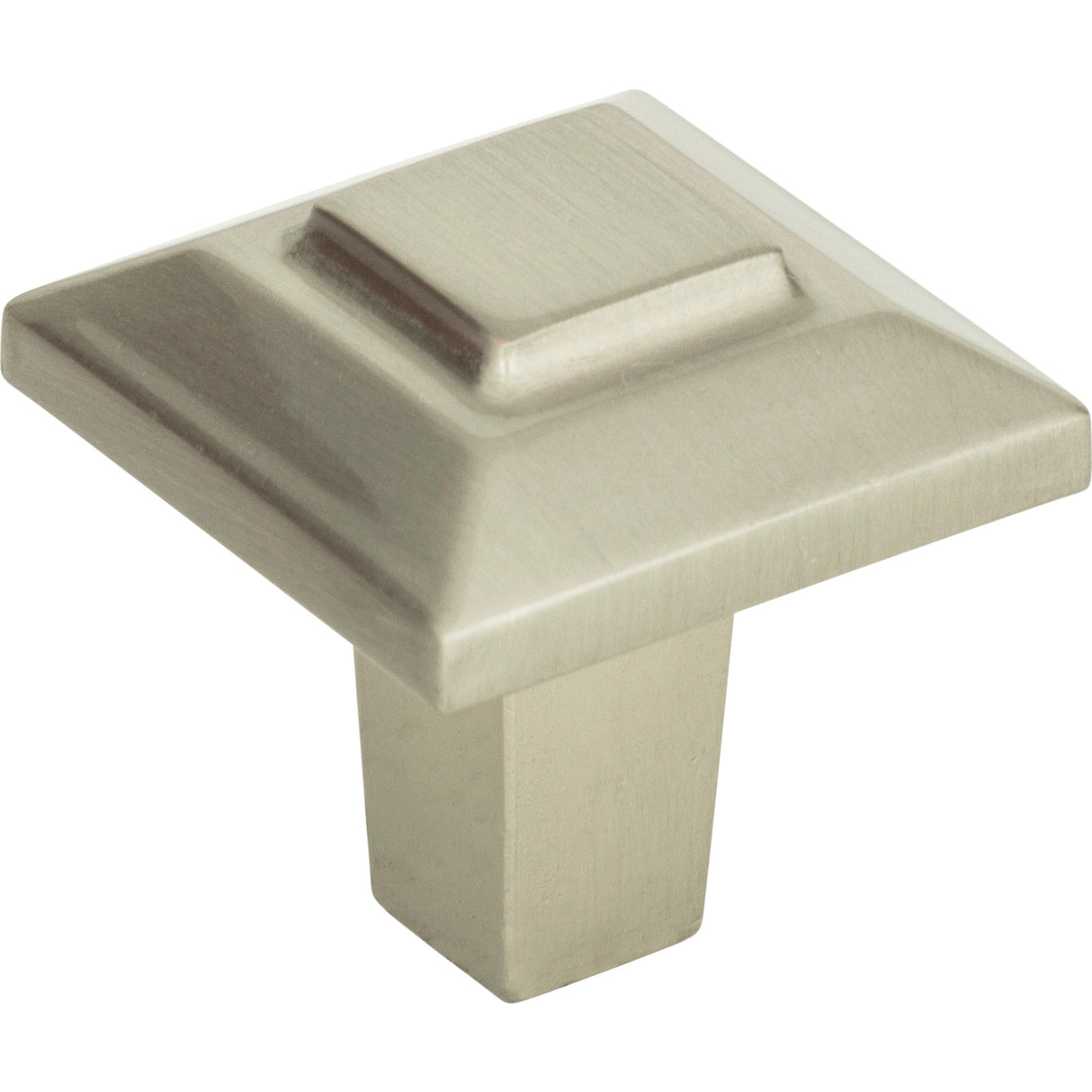 Atlas Homewares Trocadero Small Square Knob 1 Inch Brushed Nickel