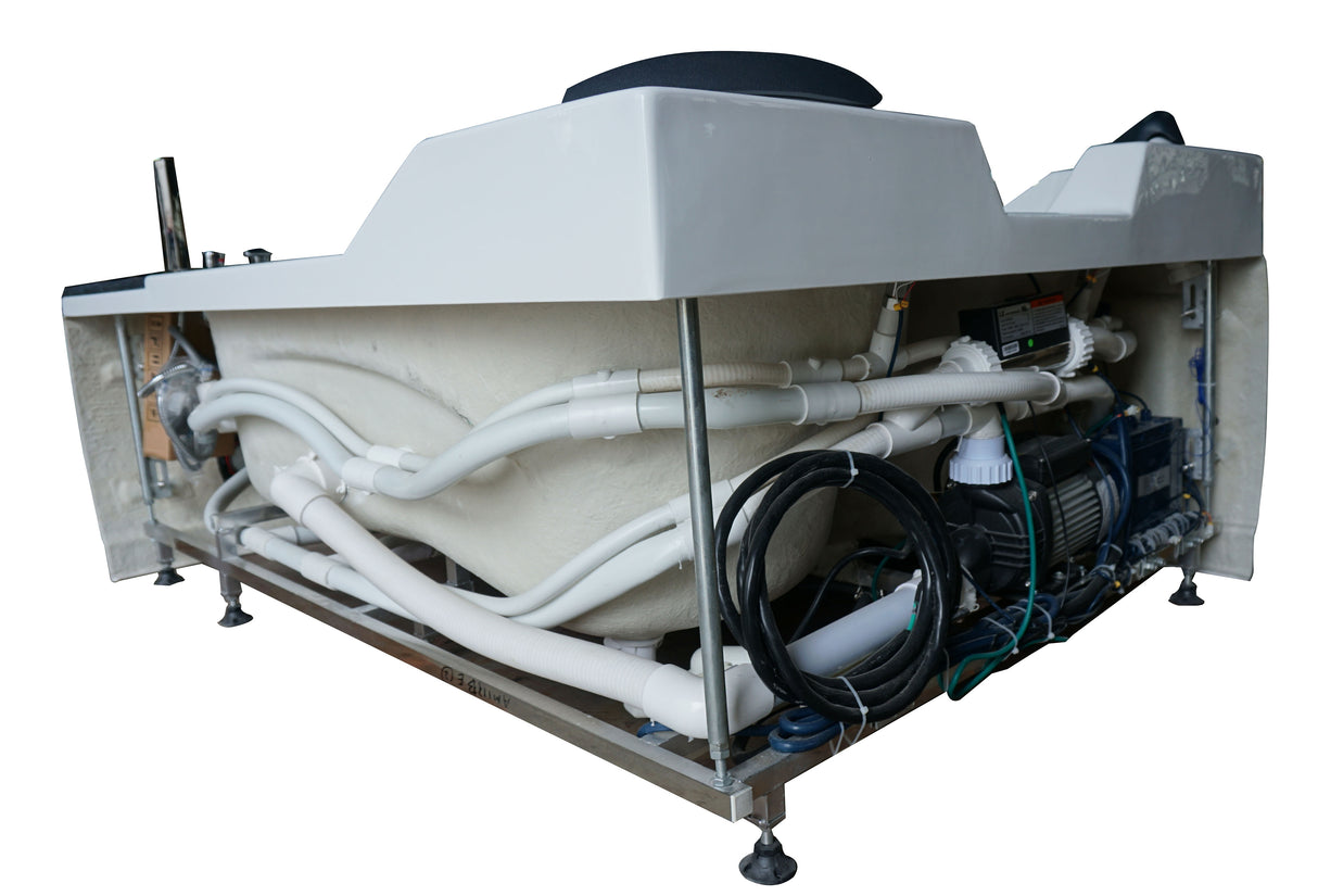 EAGO AM113ETL-R 5.5 ft Right Corner Acrylic White Whirlpool Bathtub for Two