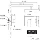 ANZZI SH-AZ041ORB Viace Series 1-Spray 12.55 in. Fixed Showerhead in Oil Rubbed Bronze