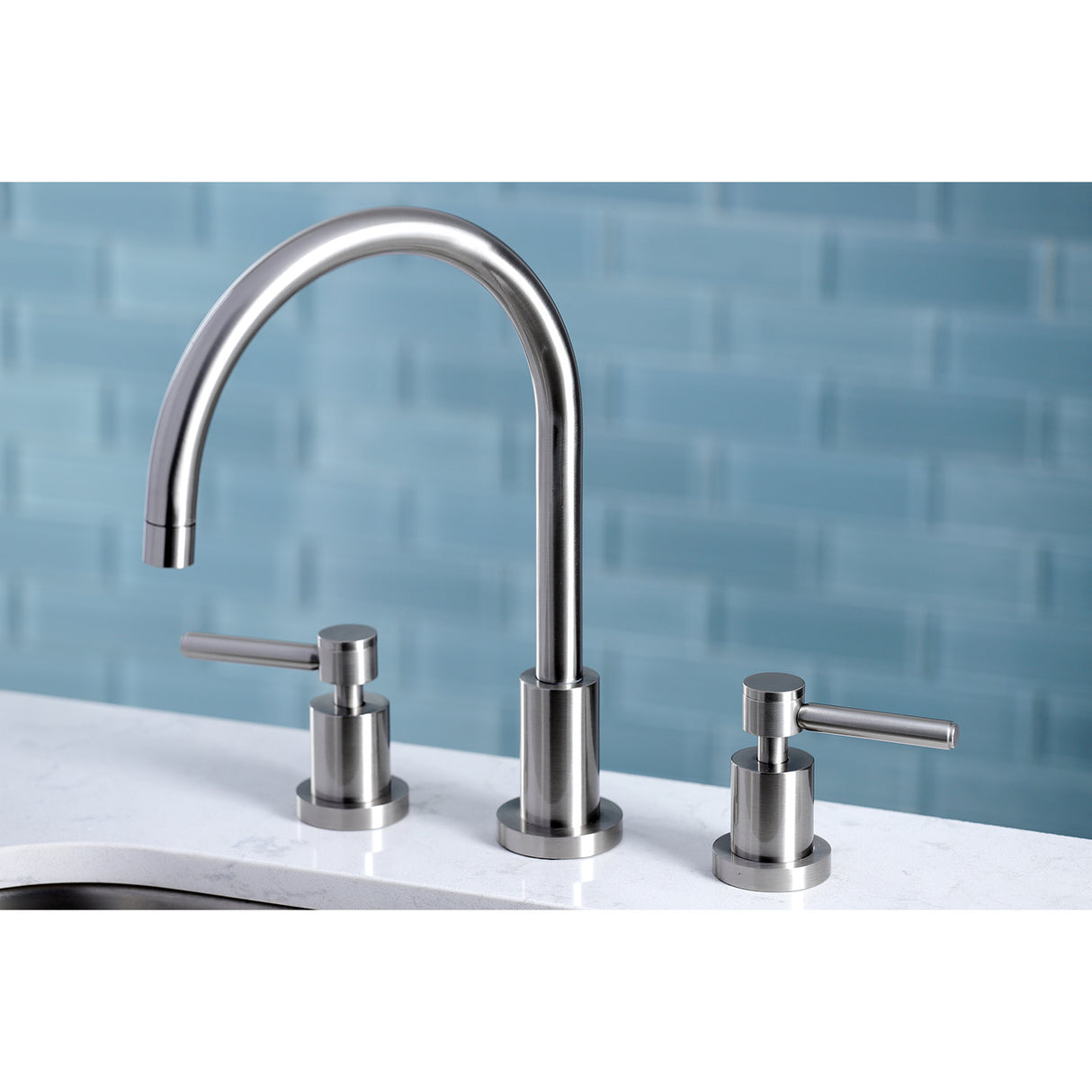 Kingston Brass KS8728DLLS Widespread Kitchen Faucet, Brushed Nickel