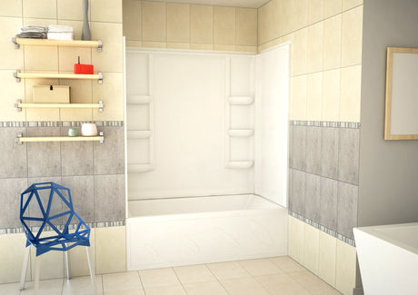 ANZZI SW-AZ008WH-R 60 in. x 36 in. x 60 in. 3-piece DIY Friendly Alcove Shower Surround in White