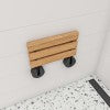 Black Matte 16" Wide Foldable Teak Shower Seat with Round Hardware