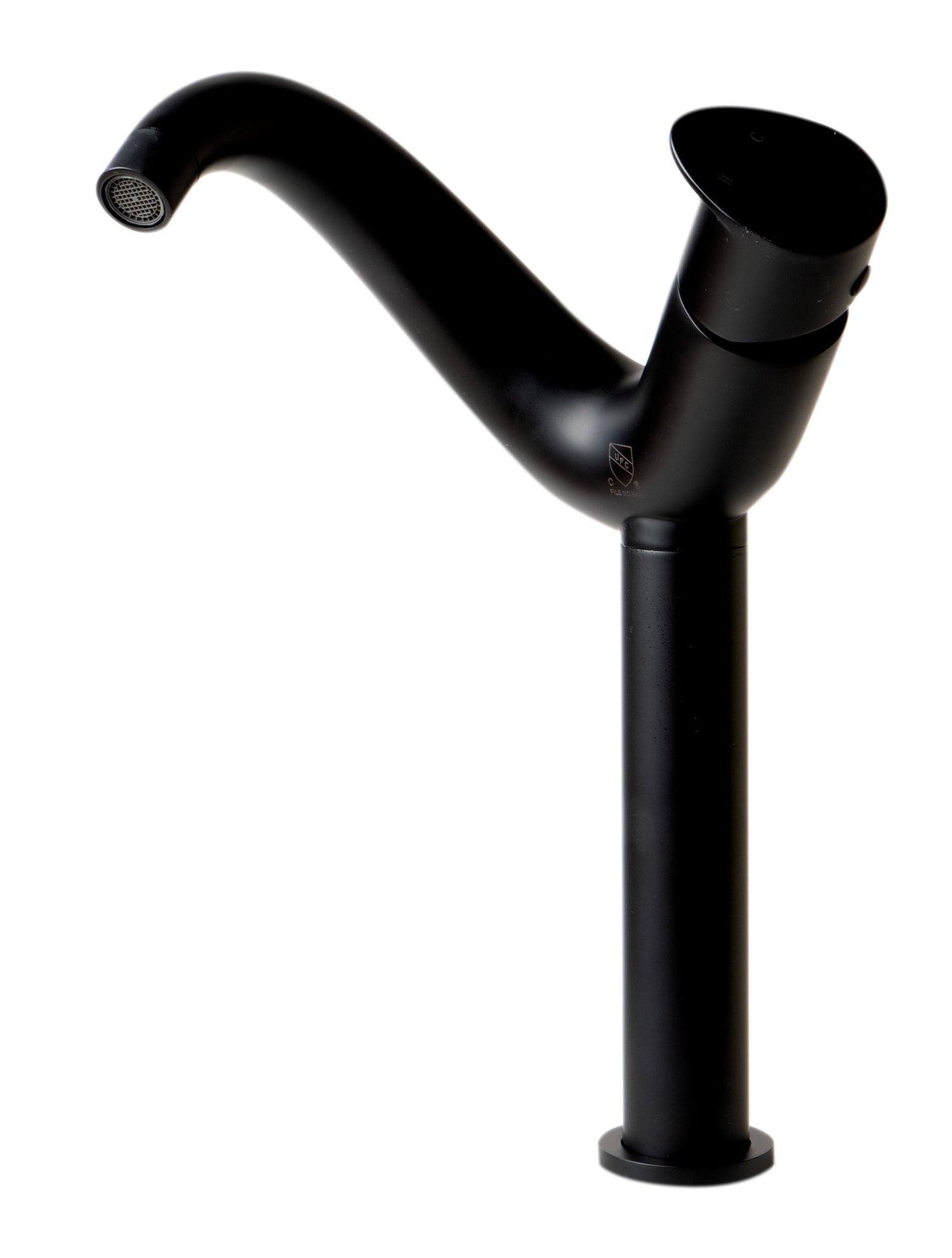 Black Matte Tall Wave Single Lever Bathroom Faucet