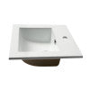 ALFI brand ABC801 White 17" Square Drop In Ceramic Sink with Faucet Hole