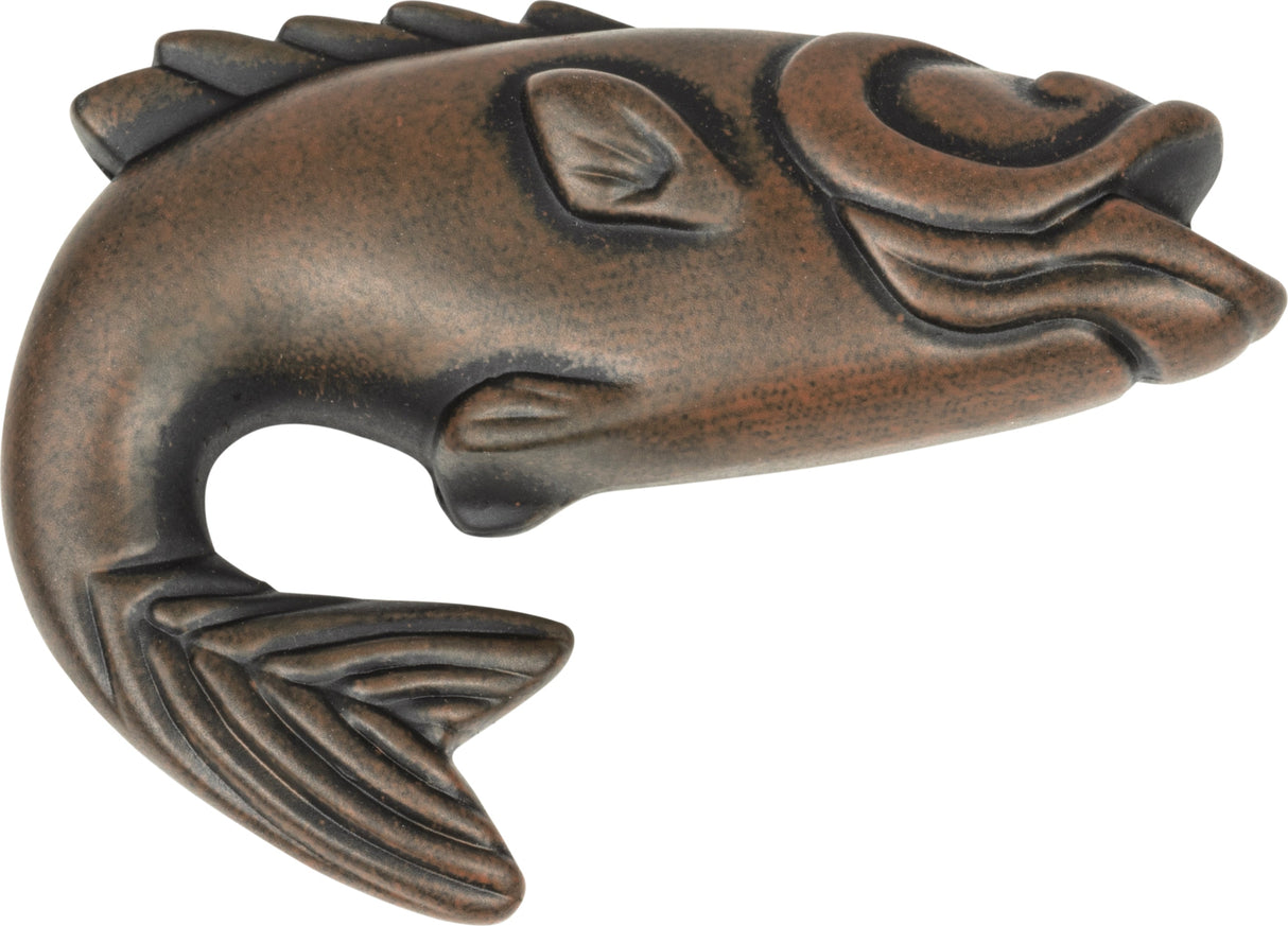 Atlas Homewares Fish Knob 2 1/4 Inch Rust