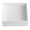 14" Square White Matte Solid Surface Resin Sink