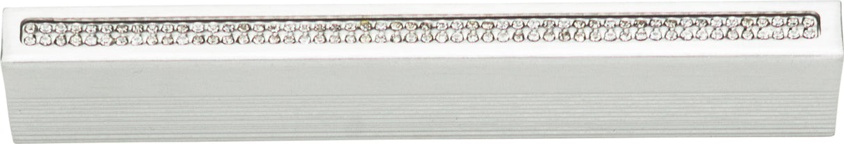 Atlas Homewares Crystal Inset Thin Pull 3 3/4 Inch (c-c) Matte Chrome