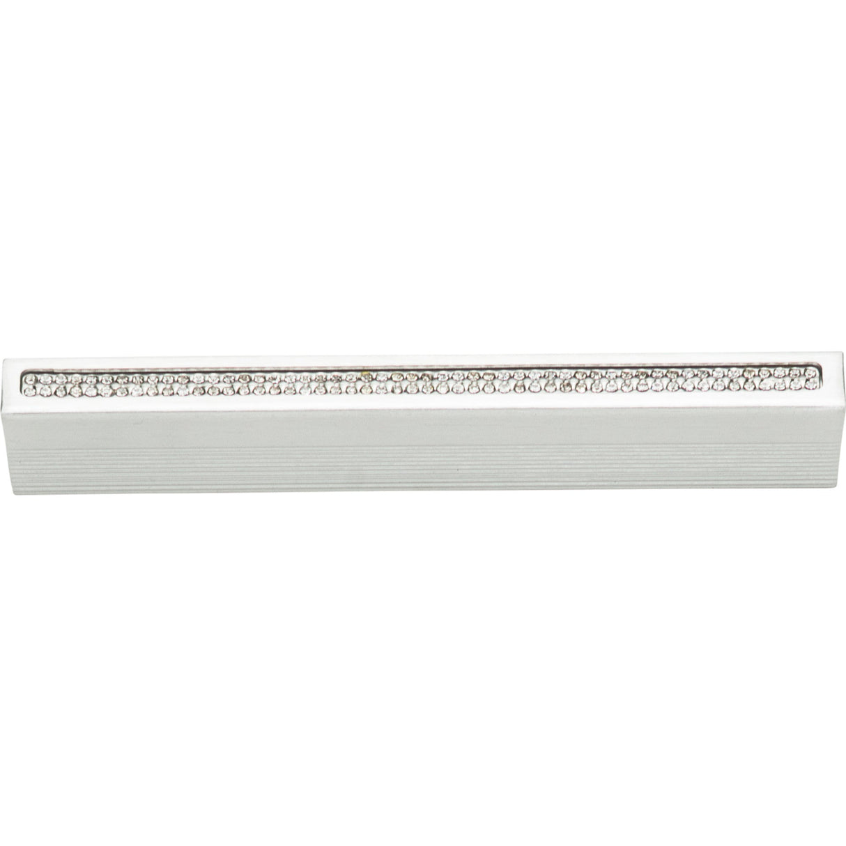 Atlas Homewares Crystal Inset Thin Pull 3 3/4 Inch (c-c) Matte Chrome