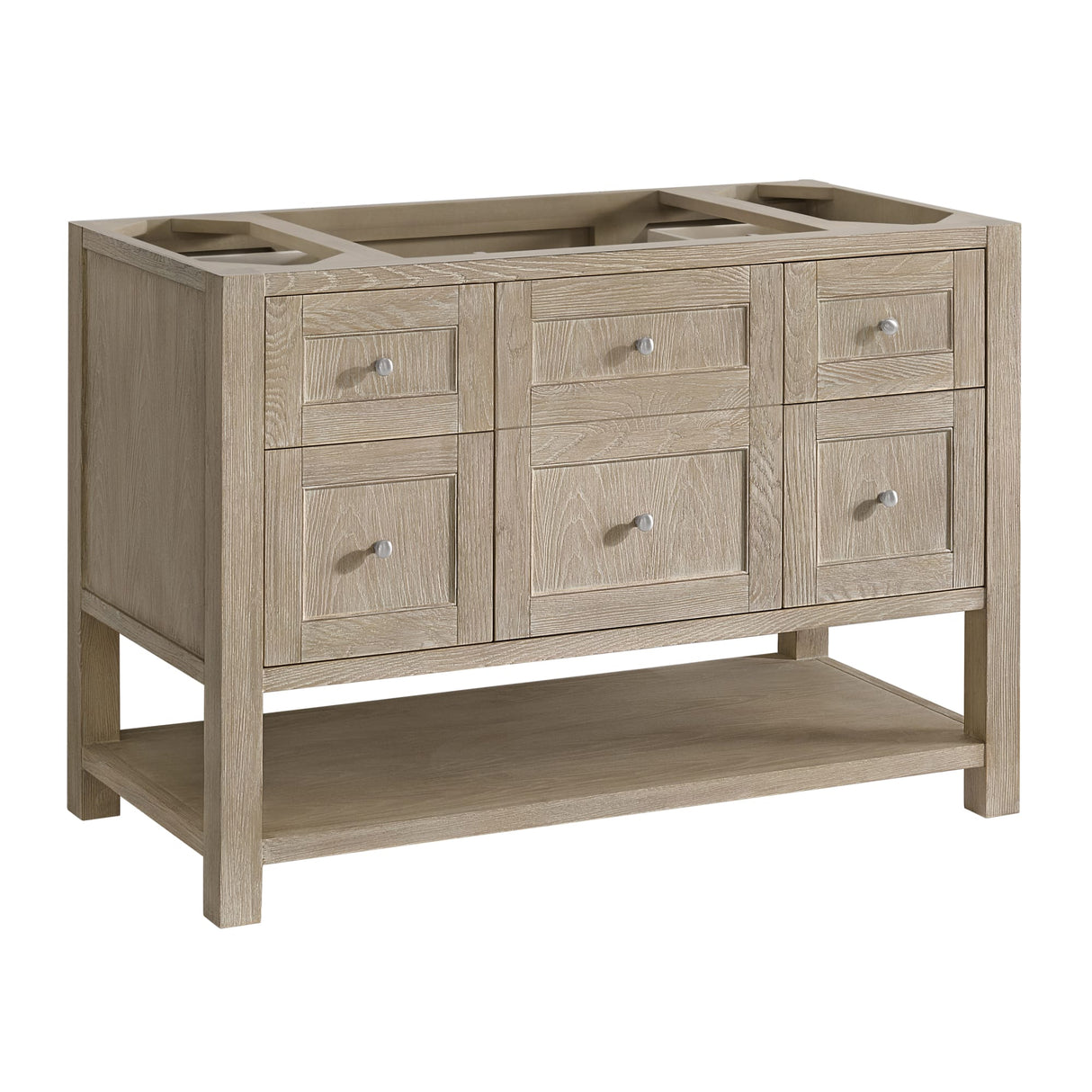 Breckenridge 48" Single Vanity, Whitewashed Oak, w/ 3 CM Tajnar Eclos Top w/FreePower Wireless Charger