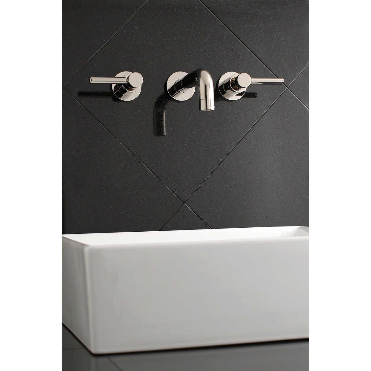 Kingston Brass KS8126DL Concord 2-Handle Wall Mount Bathroom Faucet, Polished Nickel