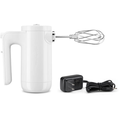 Kitchen Aid KHMB732WH 7-Speed Hand Mixer CORDLESS, Stainless Steel Beaters