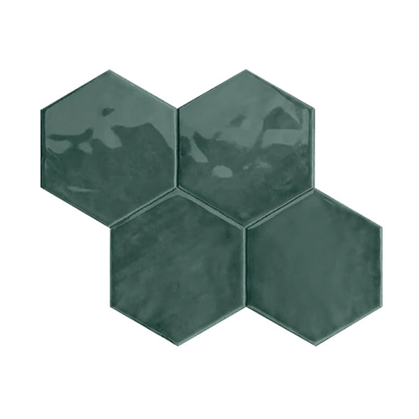 Anatolia Tile 6" Hex Teramoda Emerald Glossy 4000-0257-0 Emerald Hexagon - premium natural stone mosaic tile from Anatolia Tile, available at PoshHaus showroom in Keene, NH