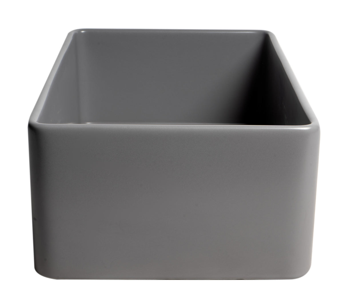 Gray Matte Smooth Apron 33" x 18" Single Bowl Fireclay Farm Sink