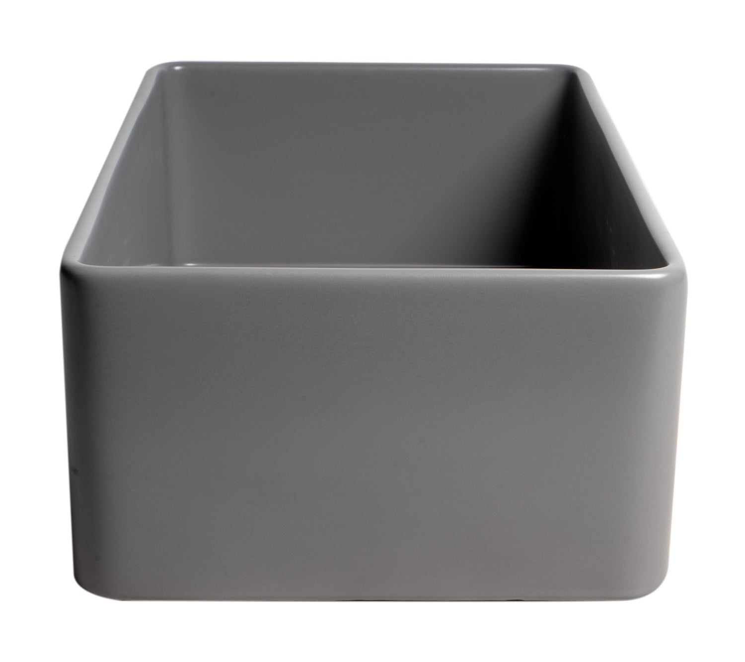 Gray Matte Smooth Apron 33" x 18" Single Bowl Fireclay Farm Sink