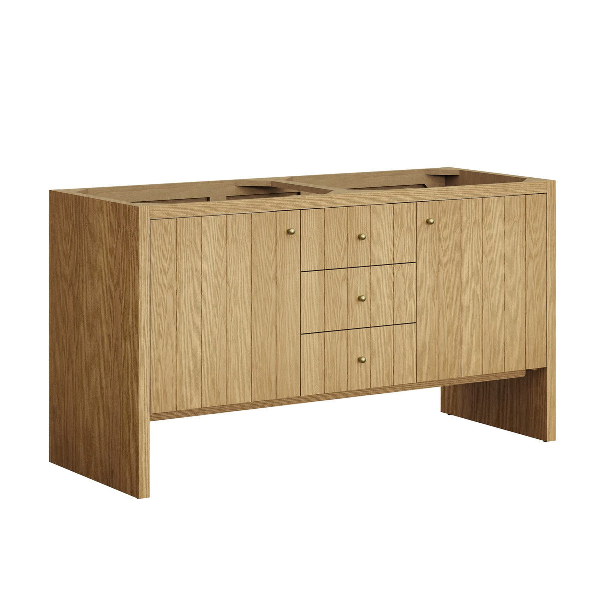 Hudson 60" Double Vanity, Light Natural Oak, w/ 3 CM Phantome Eclos Top