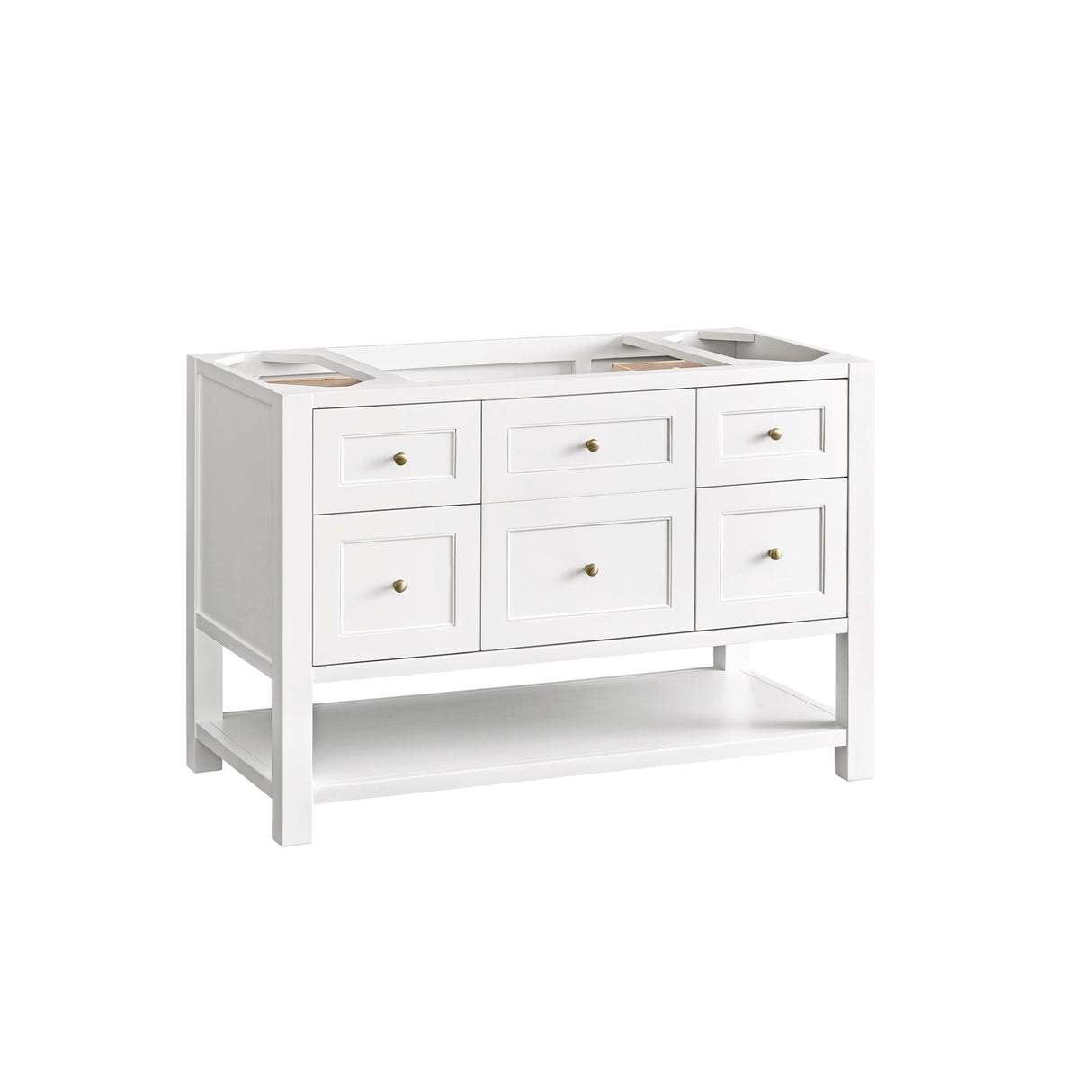 Breckenridge 48" Single Vanity, Bright White w/ 3 CM Carrara Marble Top