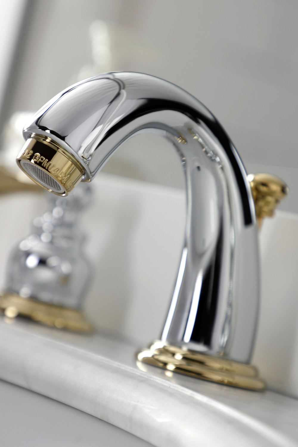 Kingston Brass KB914BL Vintage Widespread Bathroom Faucet, Polished Chrome/Polished Brass