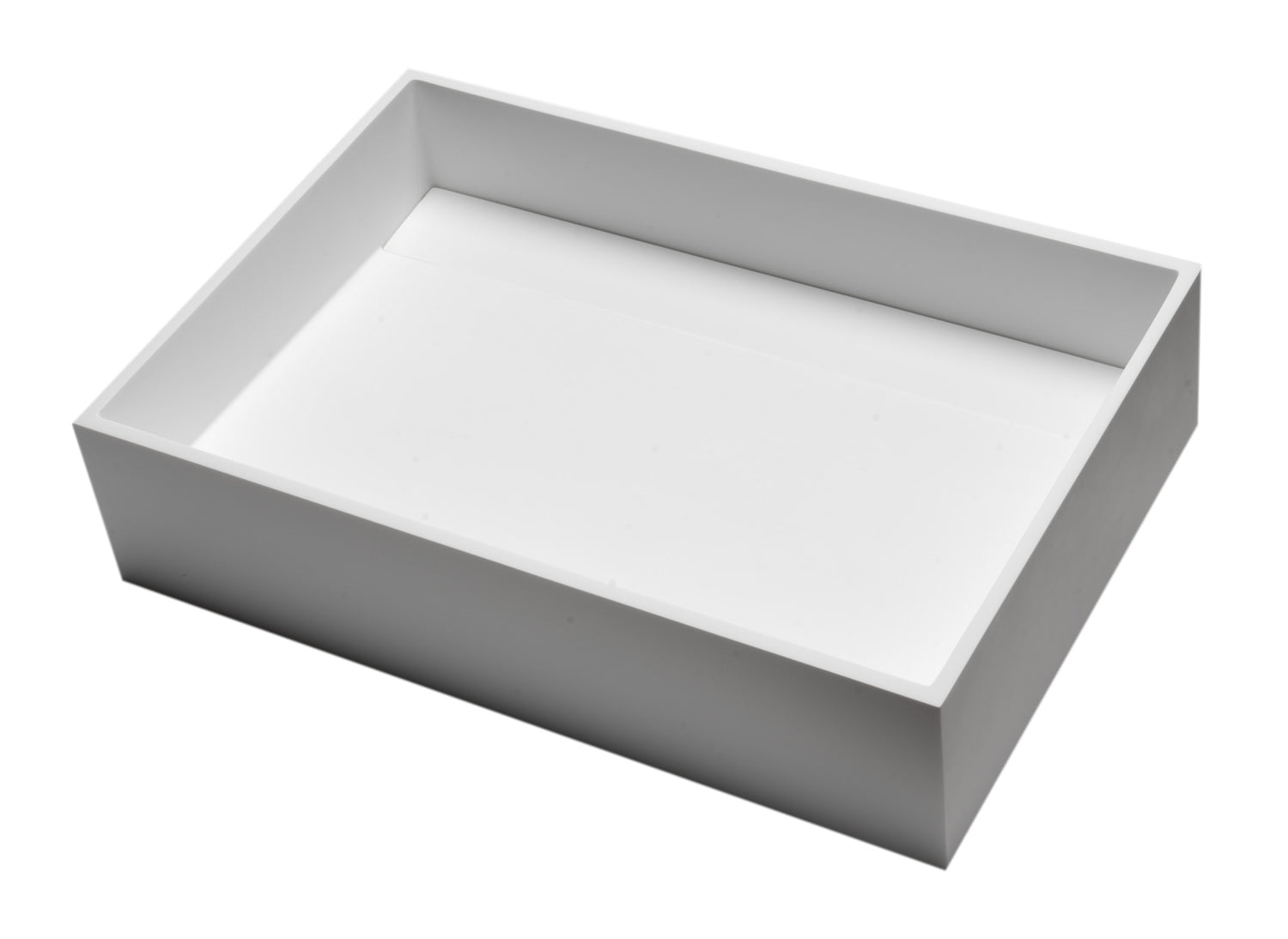 20" x 14" White Matte Solid Surface Resin Sink