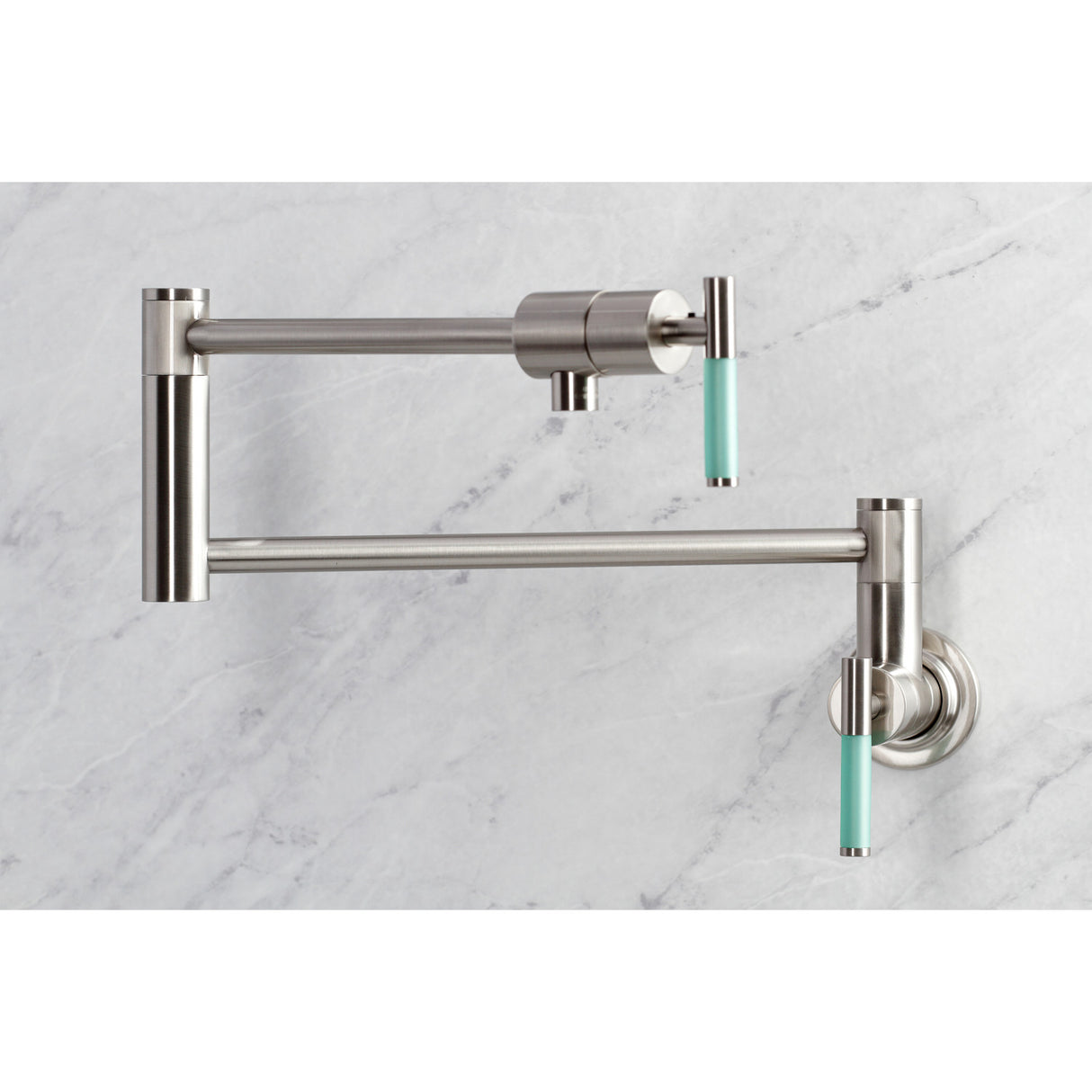 Kingston Brass KS4108CKL Kaiser Wall Mount Pot Filler Faucet, Brushed Nickel