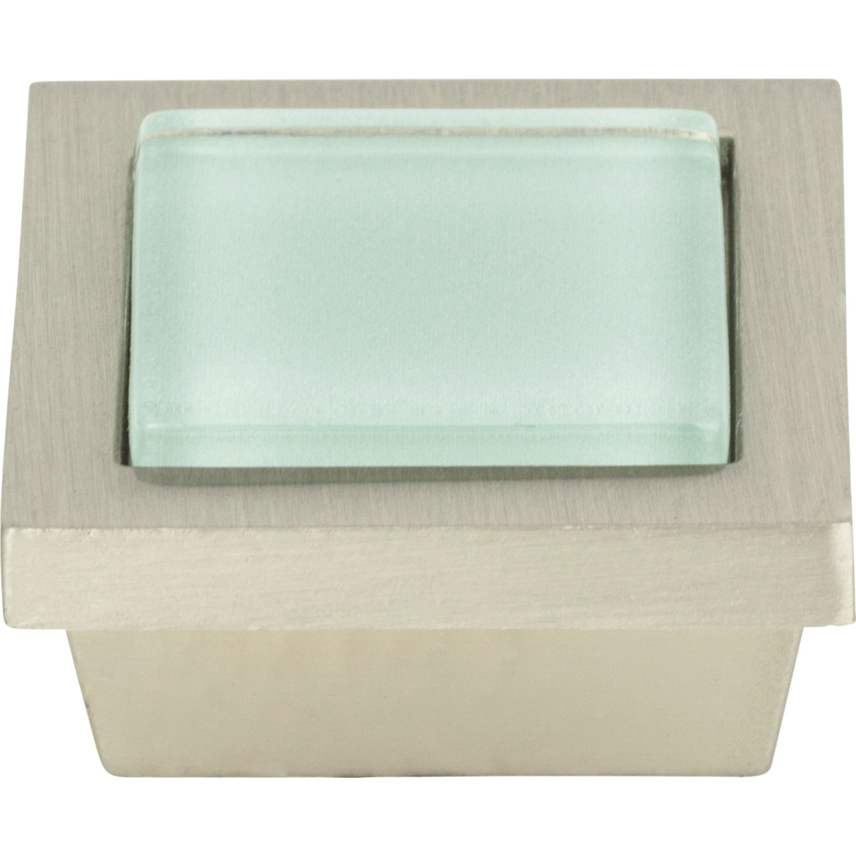 Atlas Homewares Spa Green Square Knob 1 3/8 Inch Brushed Nickel