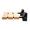 Black Matte 16" Wide Foldable Teak Shower Seat with Square Hardware