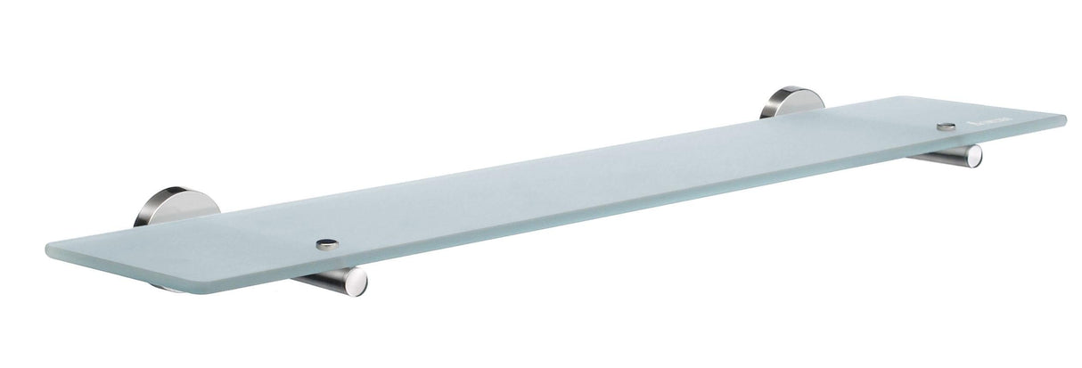Smedbo Home Bathroom Frosted Glass Shelf with Brackets in Polished Chrome