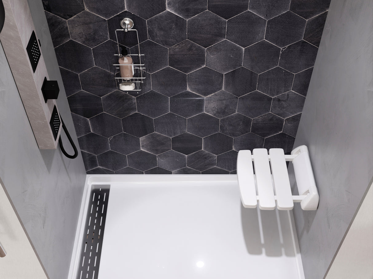 Class 13.78 in. Wall Mounted Folding Shower Seat SSP-SS-C