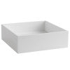 14" Square White Matte Solid Surface Resin Sink