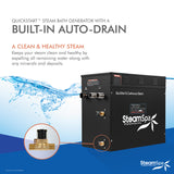 Steam Shower Generator Kit System | Polished Chrome + Self Drain Combo| Enclosure Steamer Sauna Spa Stall Package|Touch Screen Wifi App/Bluetooth Control Panel |12 kW Raven | SS-RVB1200CH-A SS-RVB1200CH-A