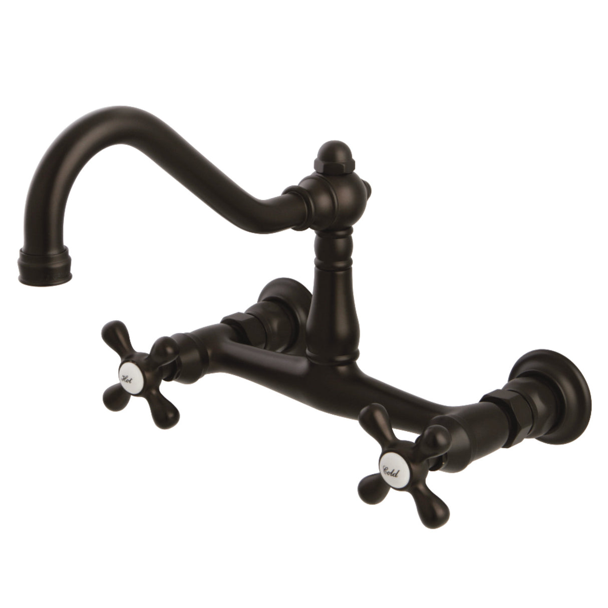 Kingston Brass KS3245AX Vintage Wall Mount Bathroom Faucet, Oil Rubbed Bronze
