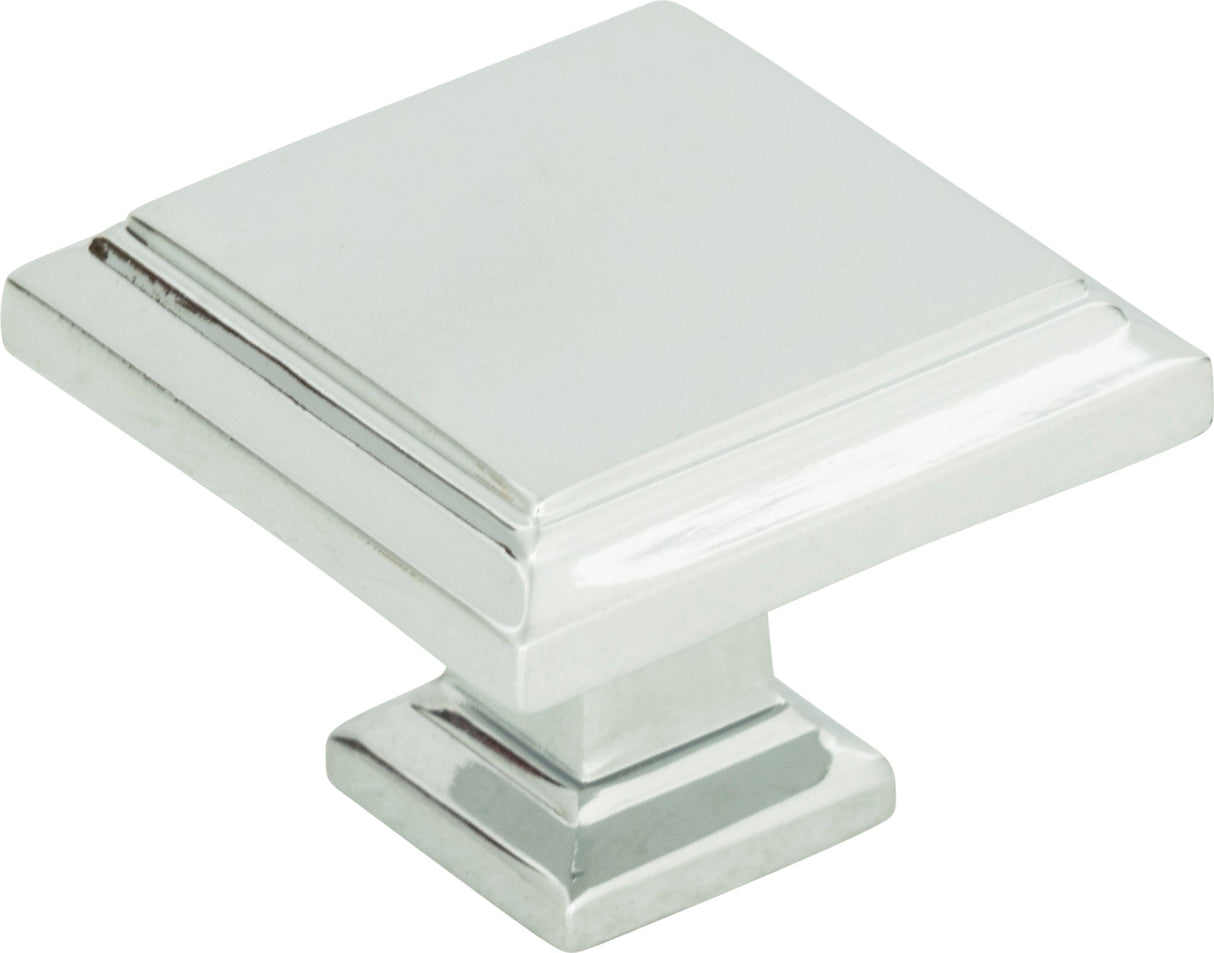 Atlas Homewares Sutton Place Square Knob 1 1/4 Inch Polished Chrome