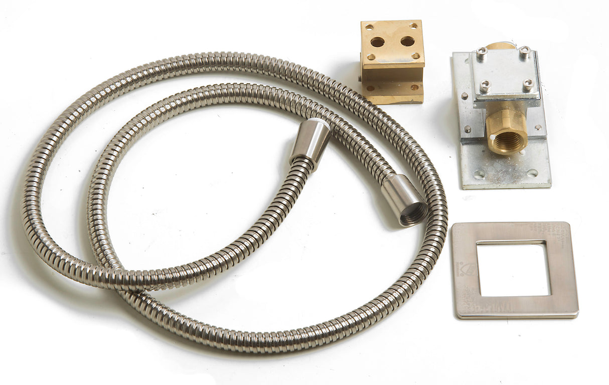 ALFI brand AB2728-BN Brushed Nickel Floor Mounted Tub Filler + Mixer /w additional Hand Held Shower Head