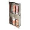 ALFI brand 12 x 24 Brushed Stainless Steel Vertical Double Shelf Bath Shower Niche
