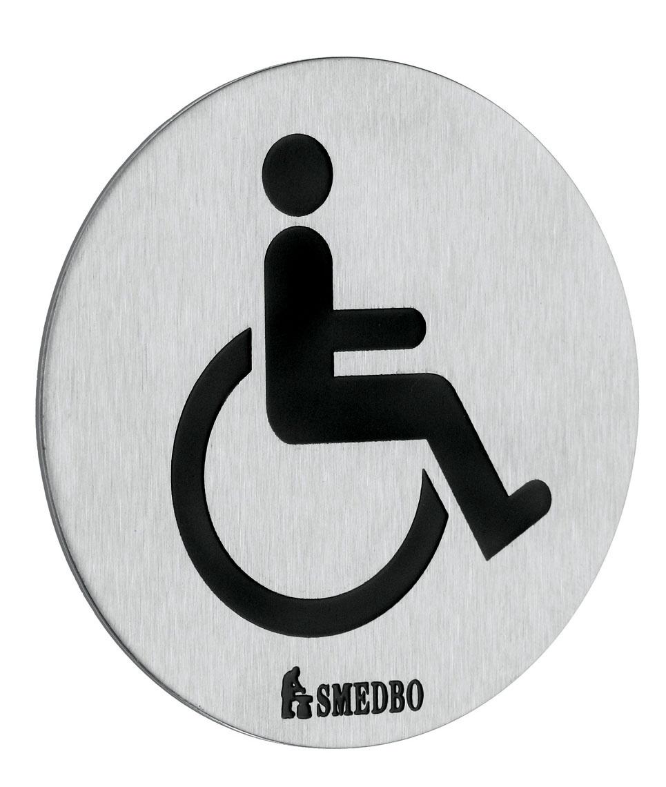 Smedbo Xtra WC Sign Invalid Self-adhesive in Stainless Steel Brushed